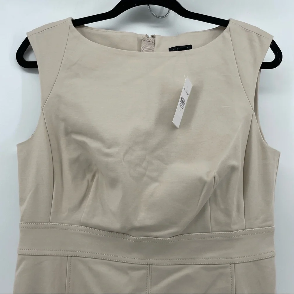 NEW Ann Taylor Shift Dress Beige 8 - Picture 2 of 7
